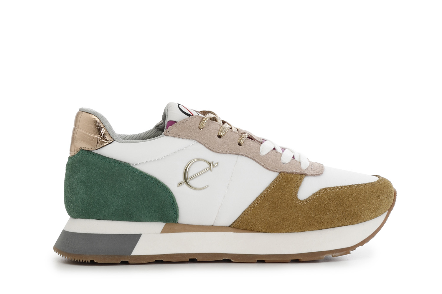 CafèNoir — Sneakers da donna in pelle scamosciata e tessuto multicolor