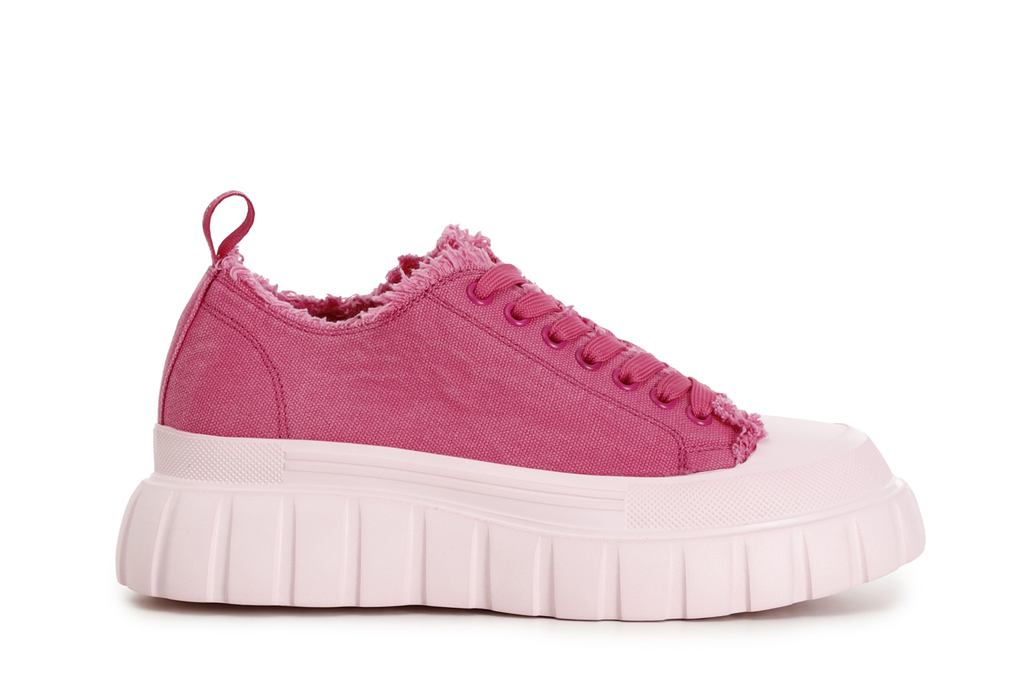 Sneakers allacciate in tessuto sfrangiato fuxia 39 - Fuxia (39)