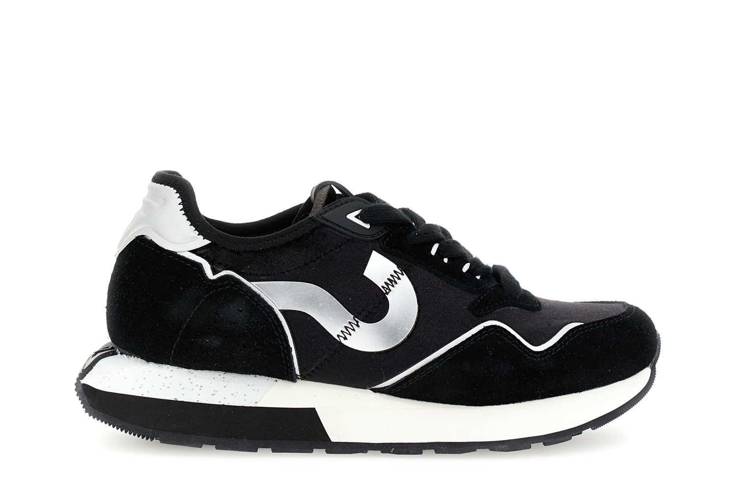 running in velluto con riporti in pelle scamosciata nero 39