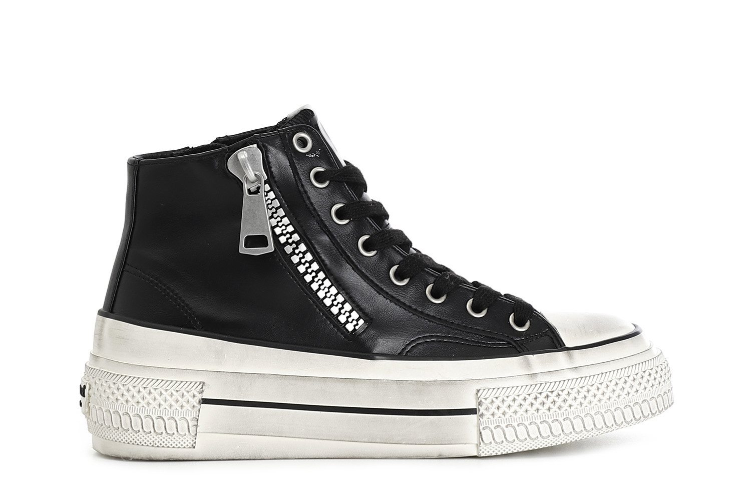 CafèNoir — Sneakers da donna mid con cerniere nero