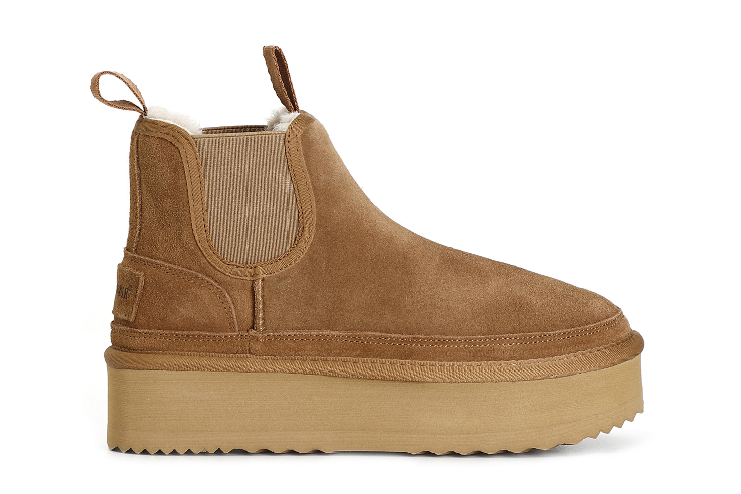 CafèNoir — Tronchetto con elastico suola alta camel