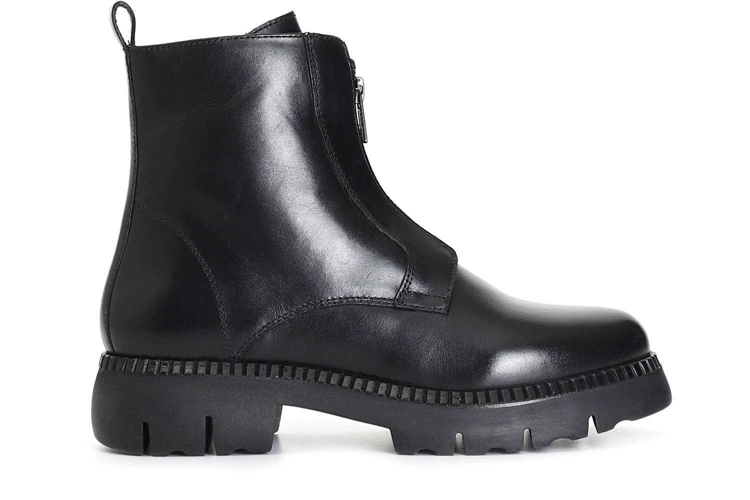 CafèNoir — Tronchetto da donna in pelle con cerniera interna e zip ornamentale nero