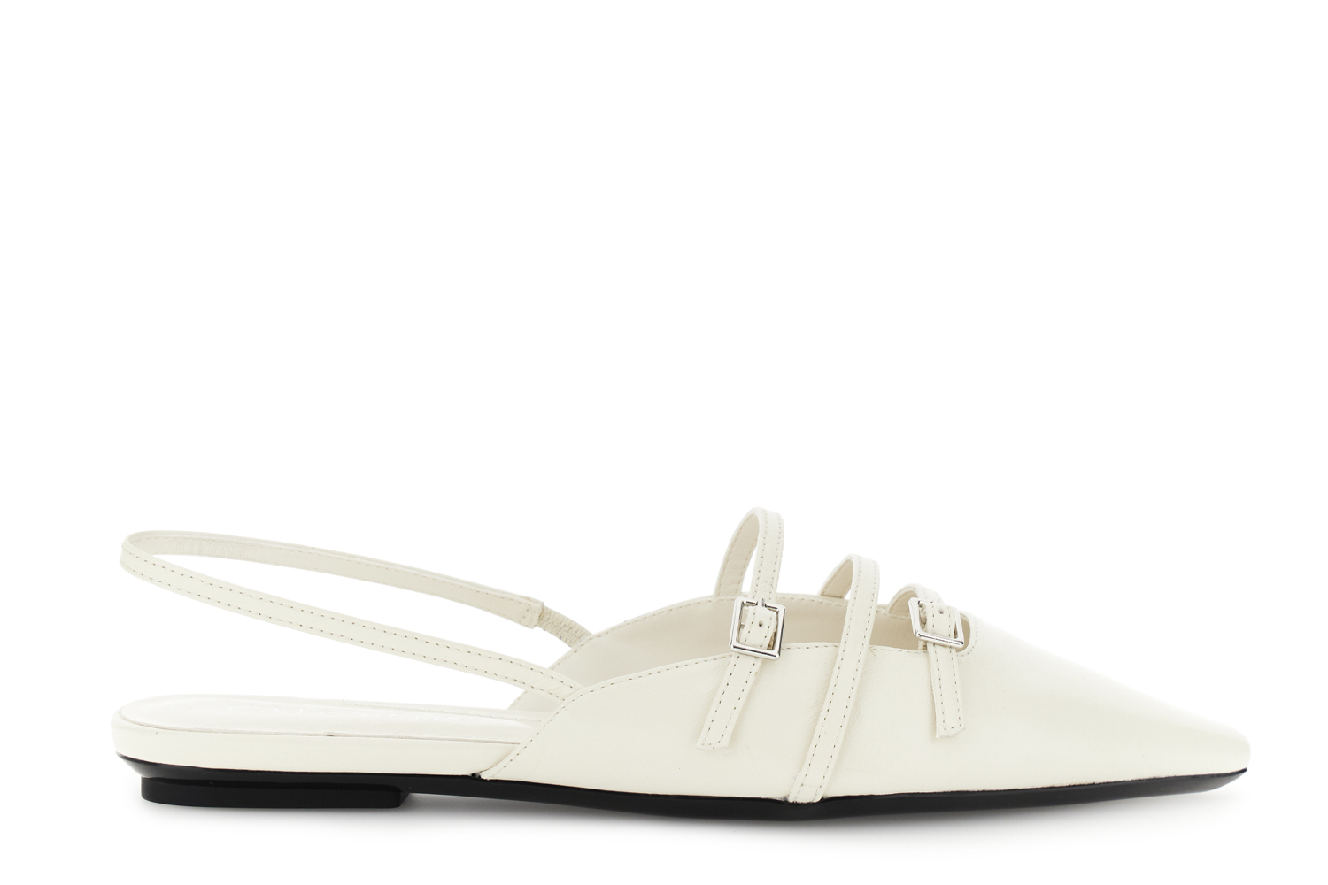 slingback in pelle con cinturini osso 35