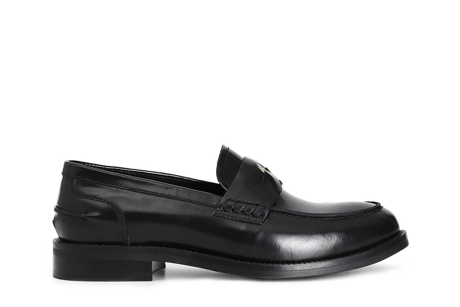 mocassino da donna in pelle abrasivata con accessorio penny nero 36