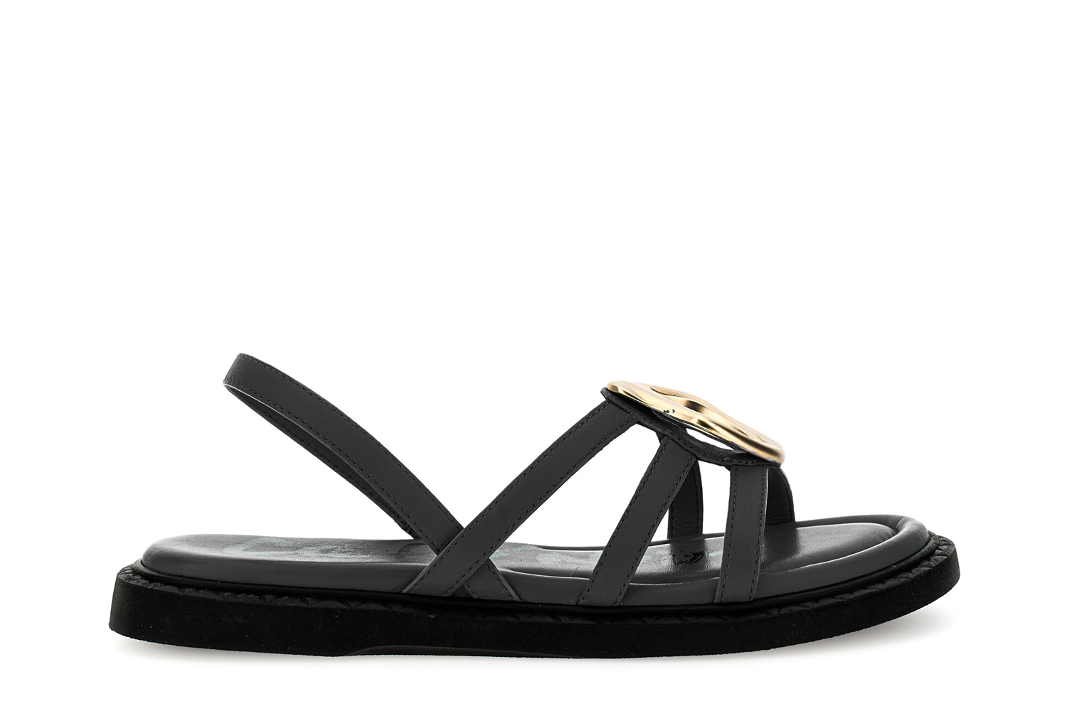 sandali in nappa con accessorio nero 35