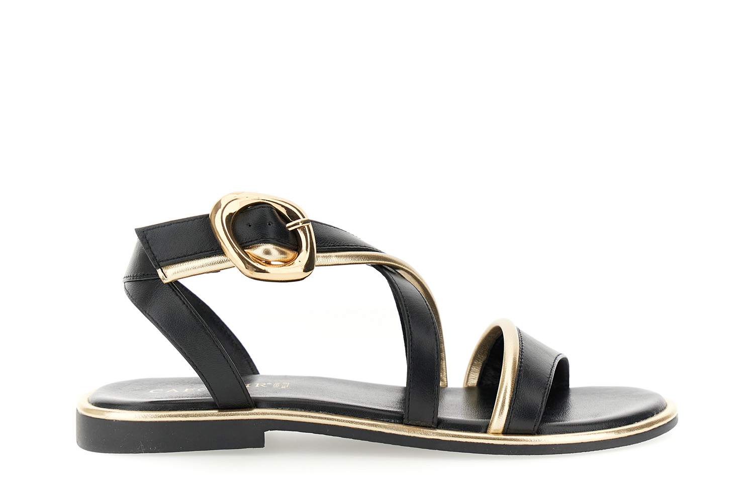 sandali asimmetrici in pelle nero 35