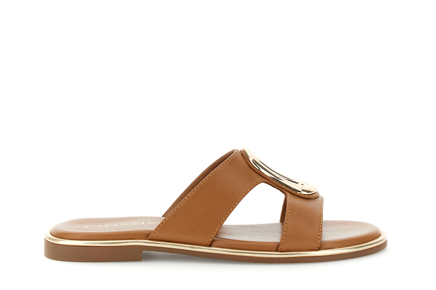 ciabatta in pelle con accessorio cuoio 36