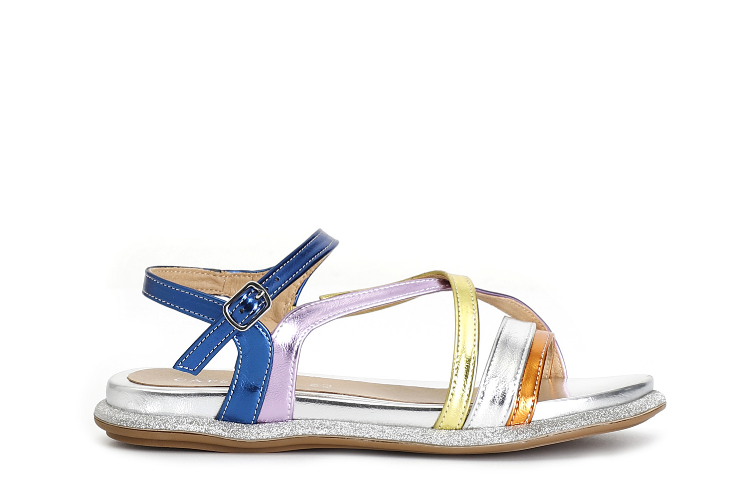 Sandali fasce gilda in laminato sintetico multicolor 40 - Multicolor (40)