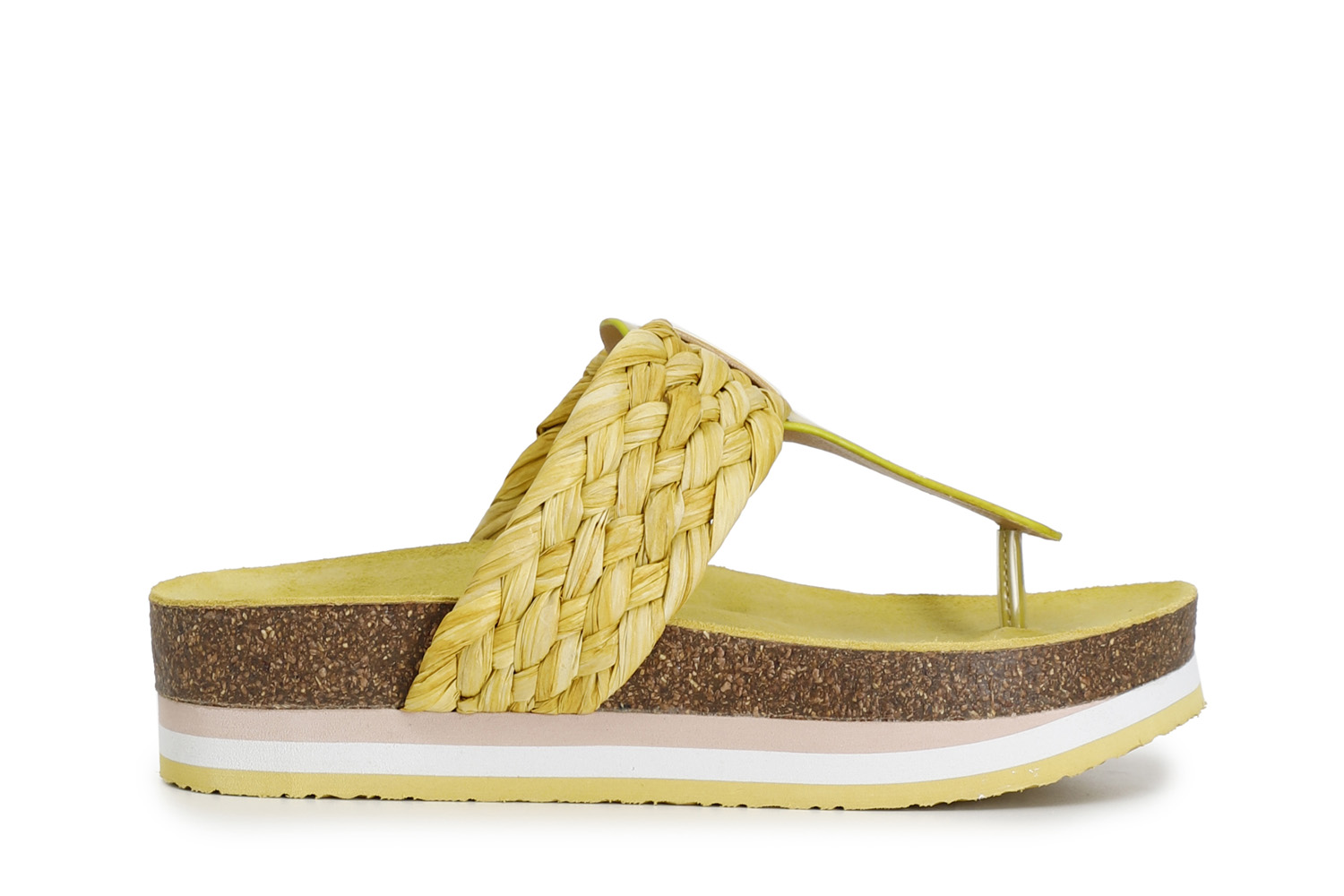 Infradito in raffia intrecciata giallo 37 - Giallo (37)