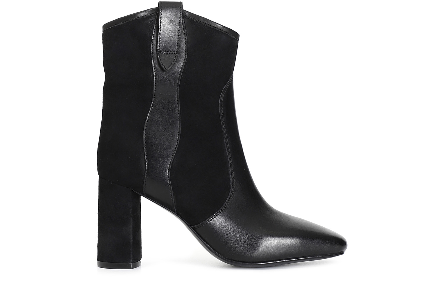 tronchetto in pelle bimateriale nero 37