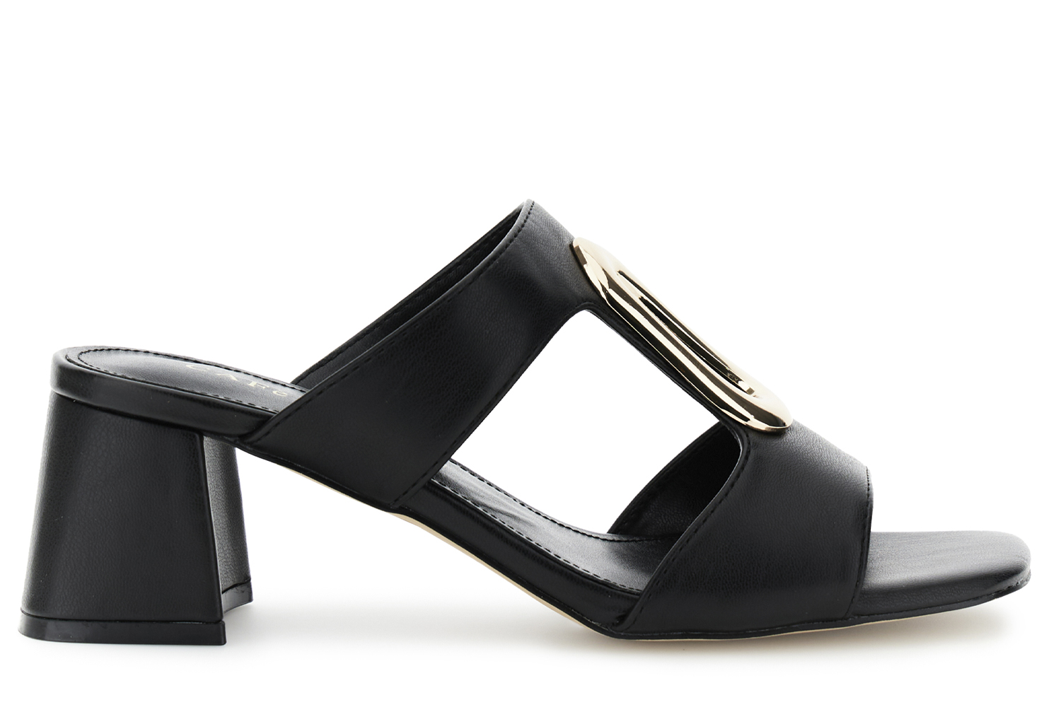 ciabatta con accessorio in metallo nero 36