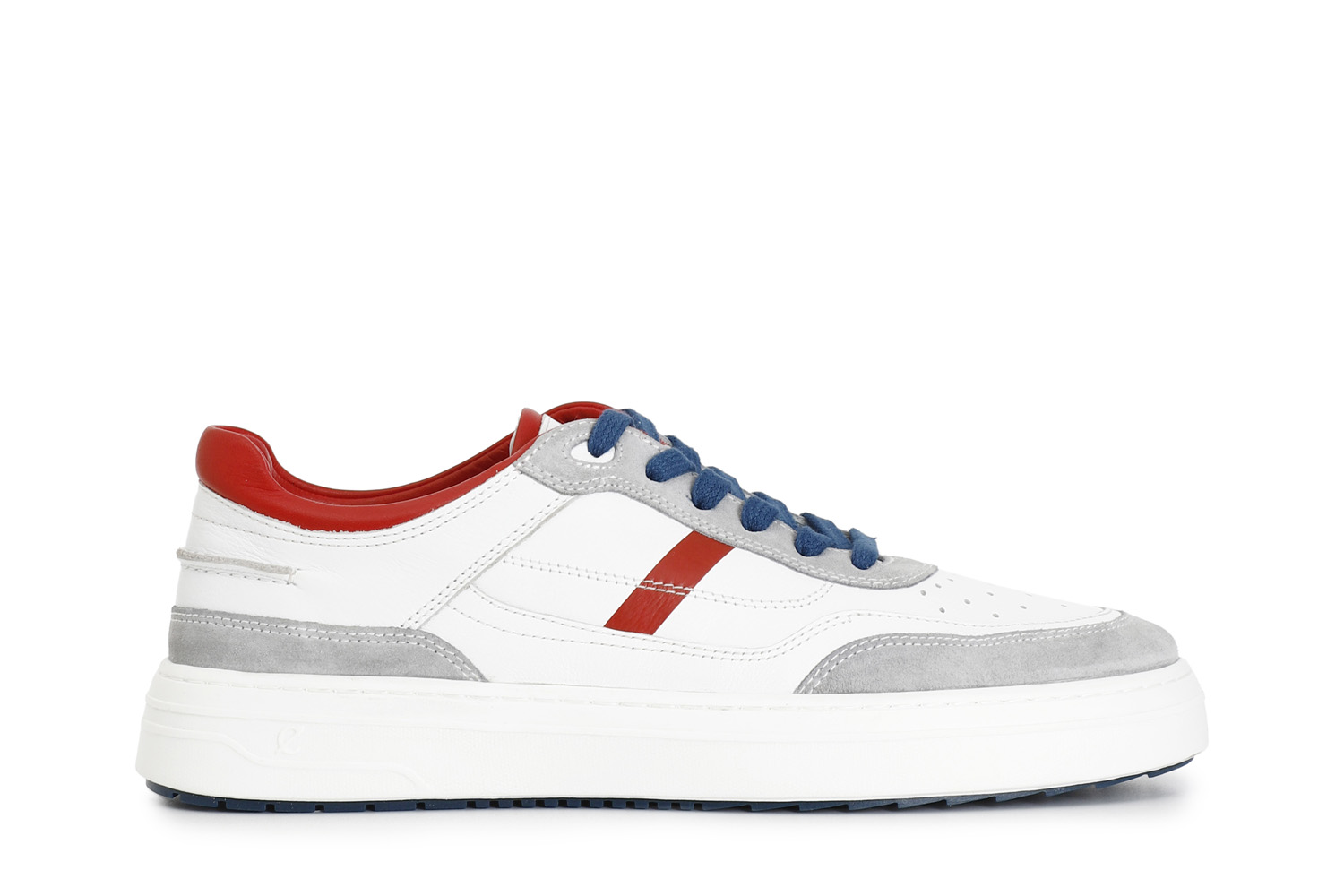 CafèNoir — Sneakers uomo in pelle e pelle scamosciata multi rosso