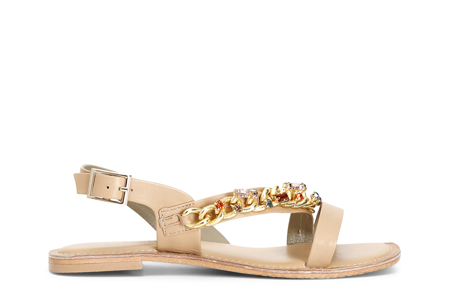 Sandali asimmetrici in pelle cipria 35 - Cipria (35)