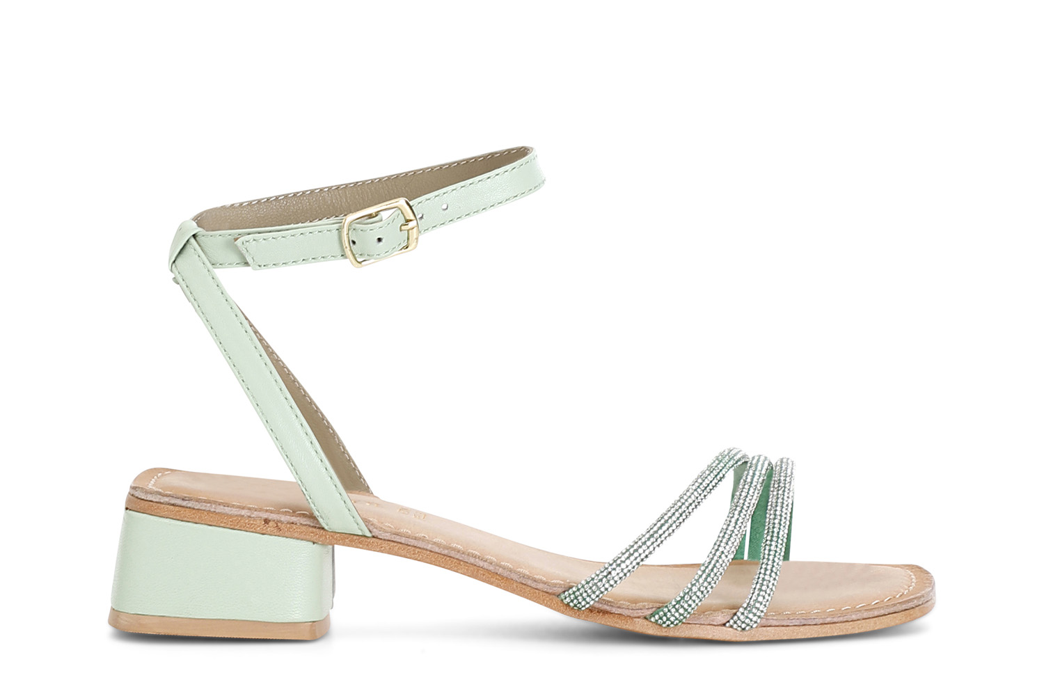 Sandali in pelle con strass mignon bamboo 36 - Bamboo (36)