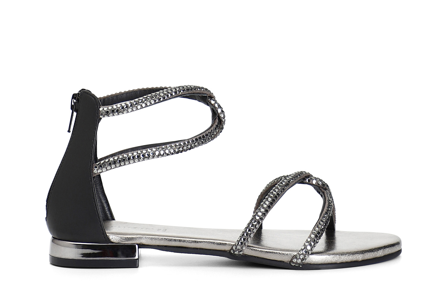 CafèNoir — Sandali con strass termosaldati nero