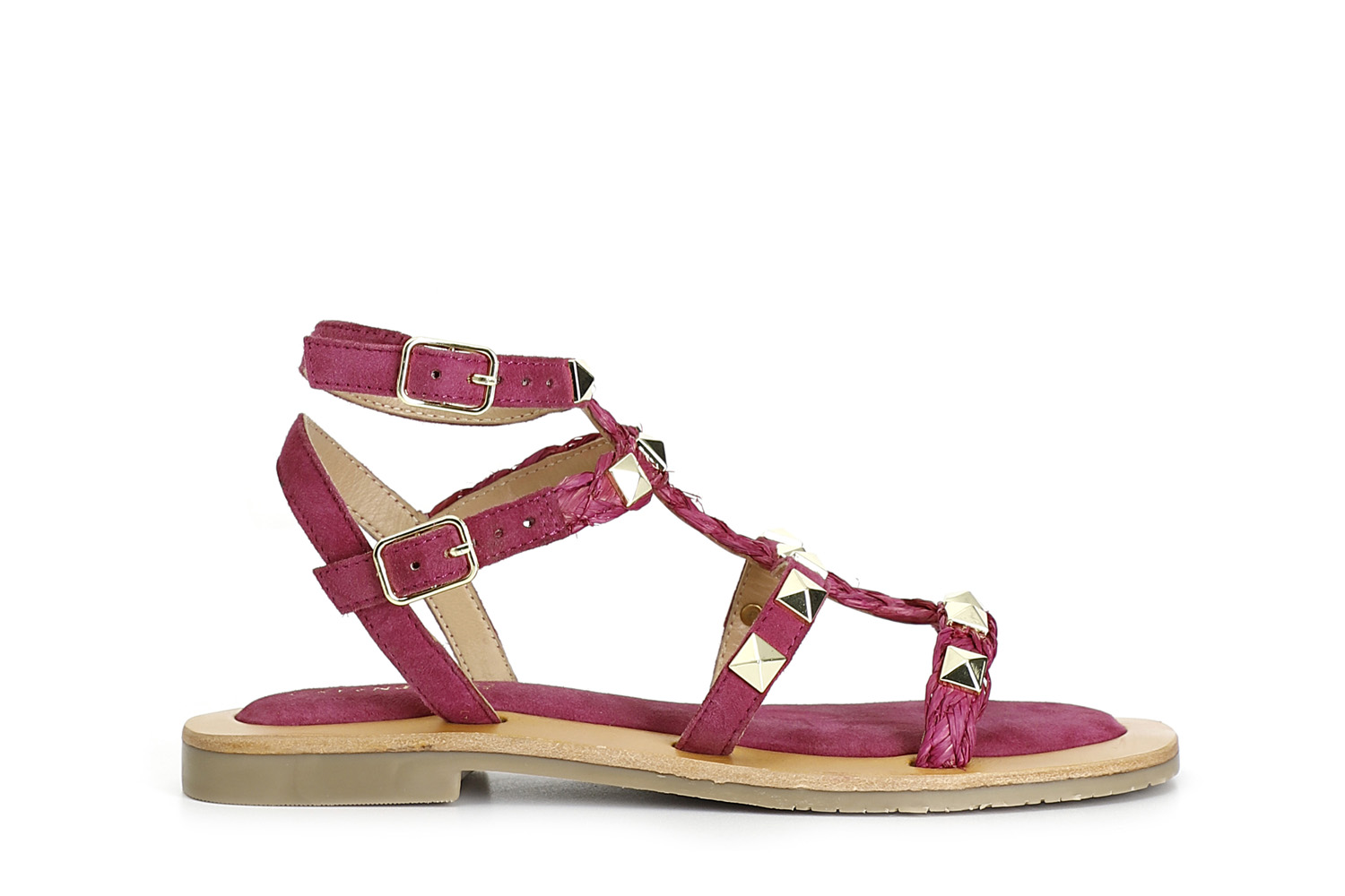 Sandali gabbia in pelle scamosciata fuxia 37 - Fuxia (37)