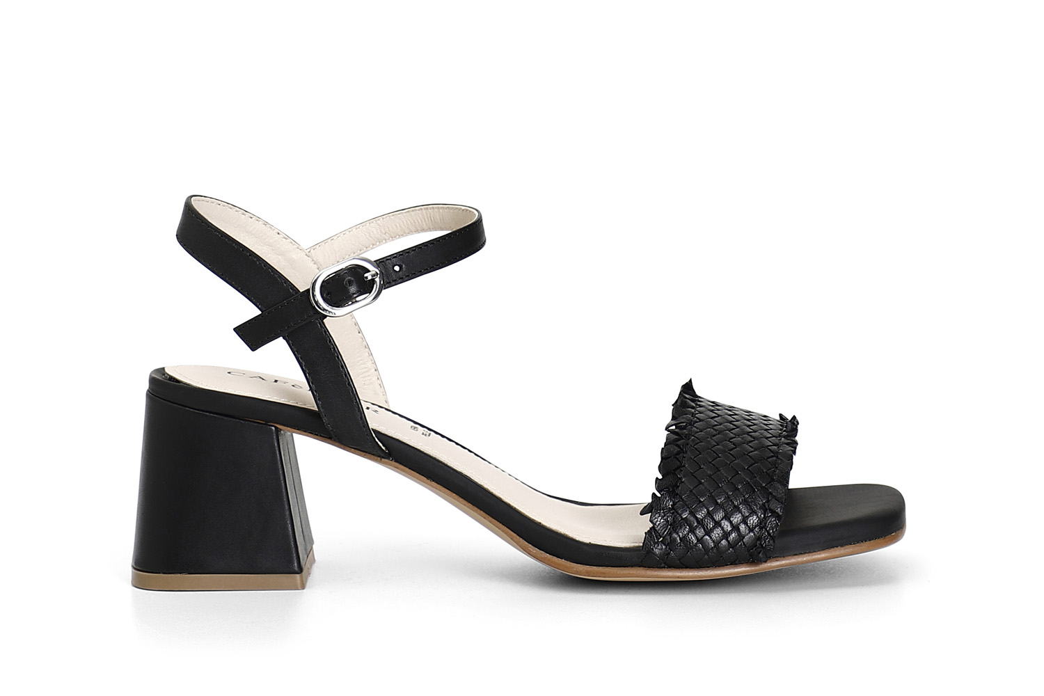 sandali in pelle con intreccio nero 39