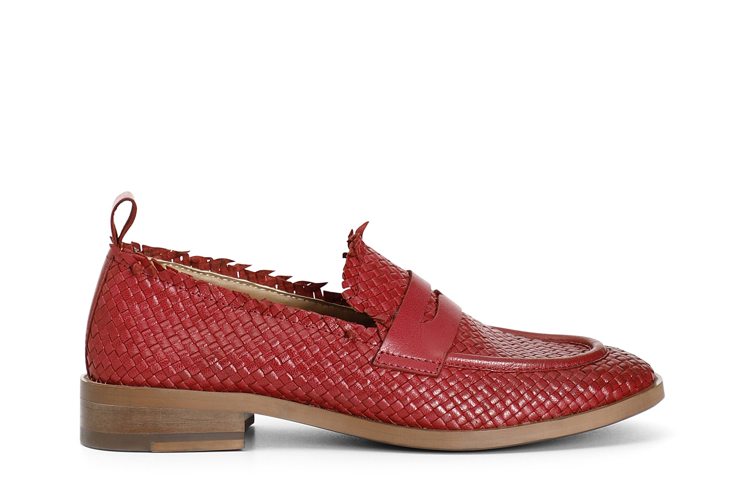Mocassini Donna In Vera Pelle Rossa Con Fibbia - Marc Joseph New York, Taglia 36