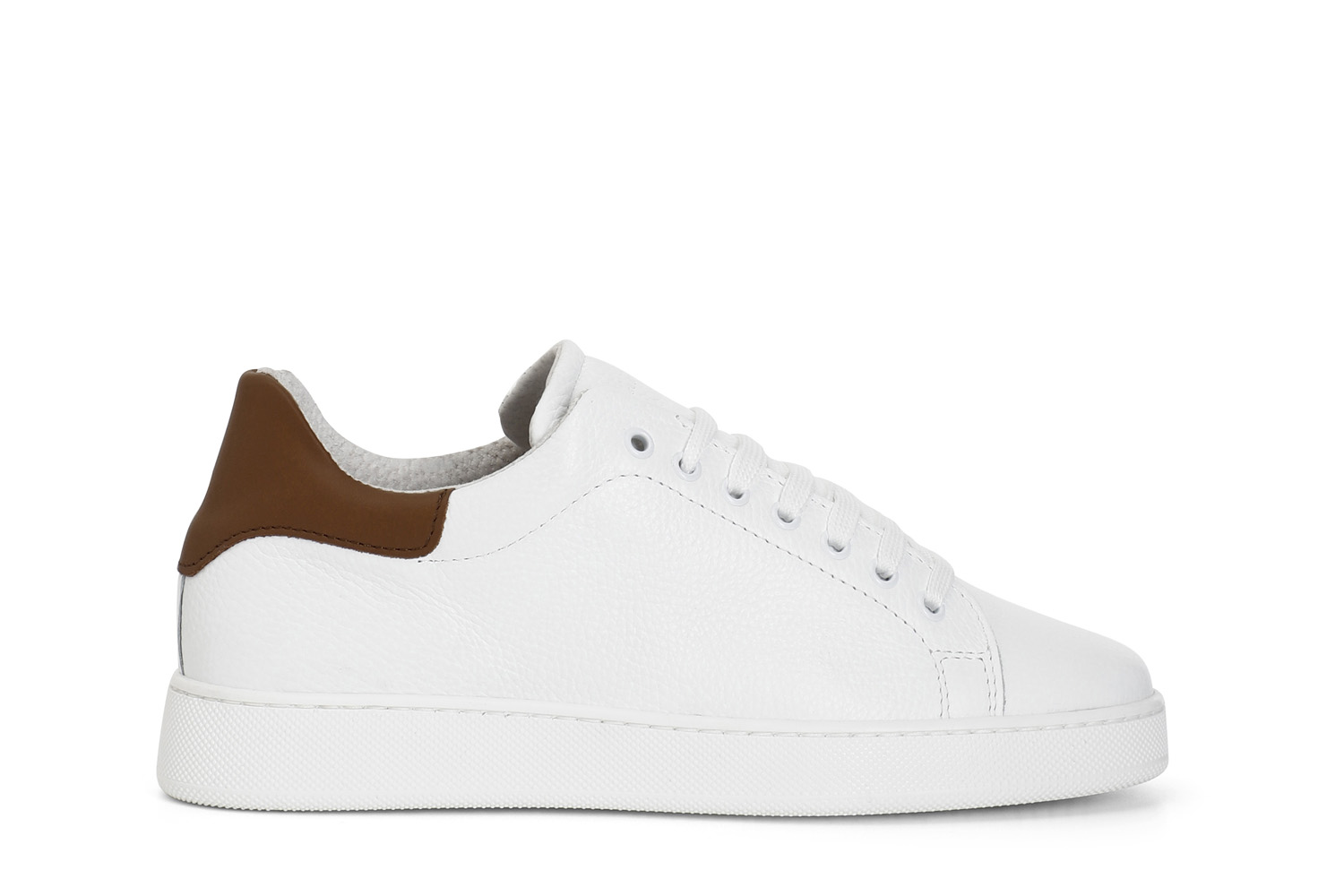 sneakers uomo in pelle bianco/cuoio 42