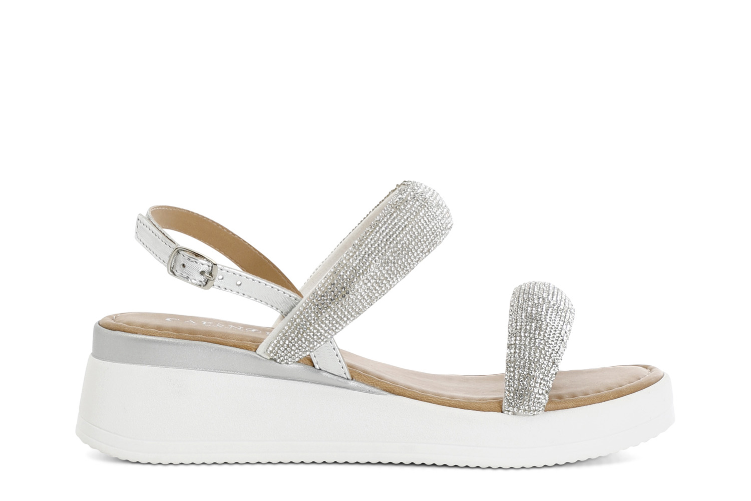 sandali frate con strass argento 37