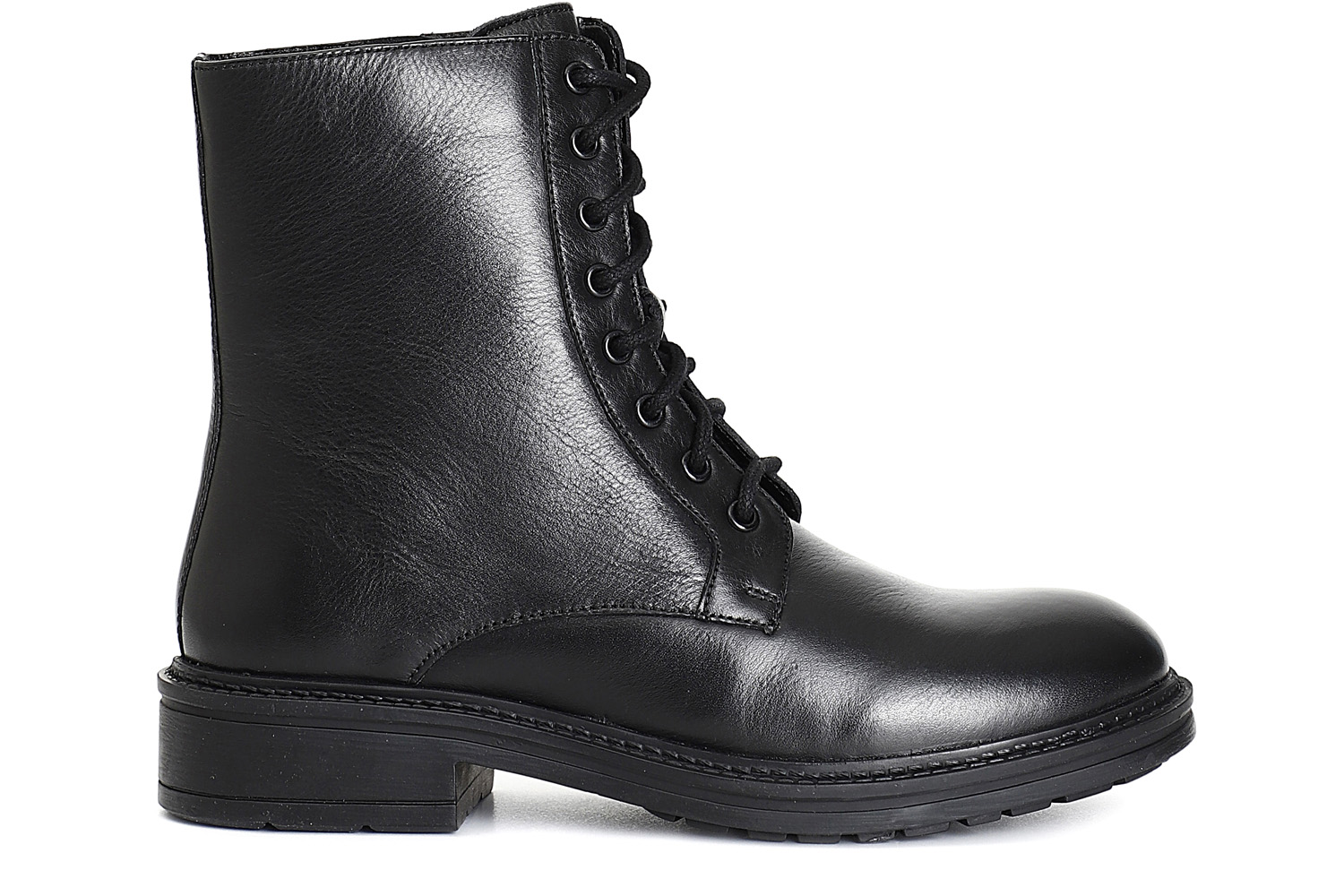 tronchetto da donna in pelle allacciato nero 36