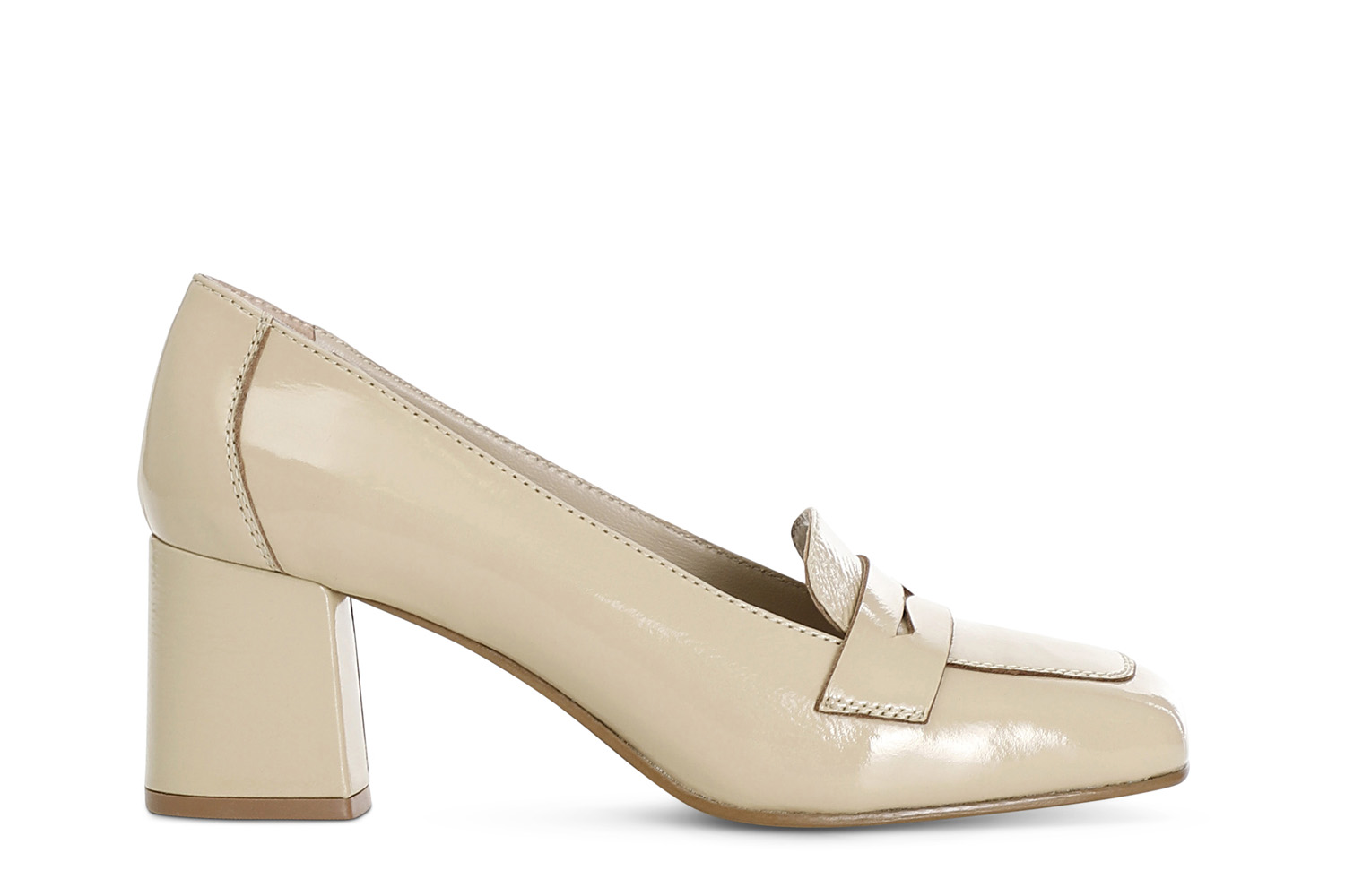 Mocassini in pelle verniciata beige 37 - Beige (37)