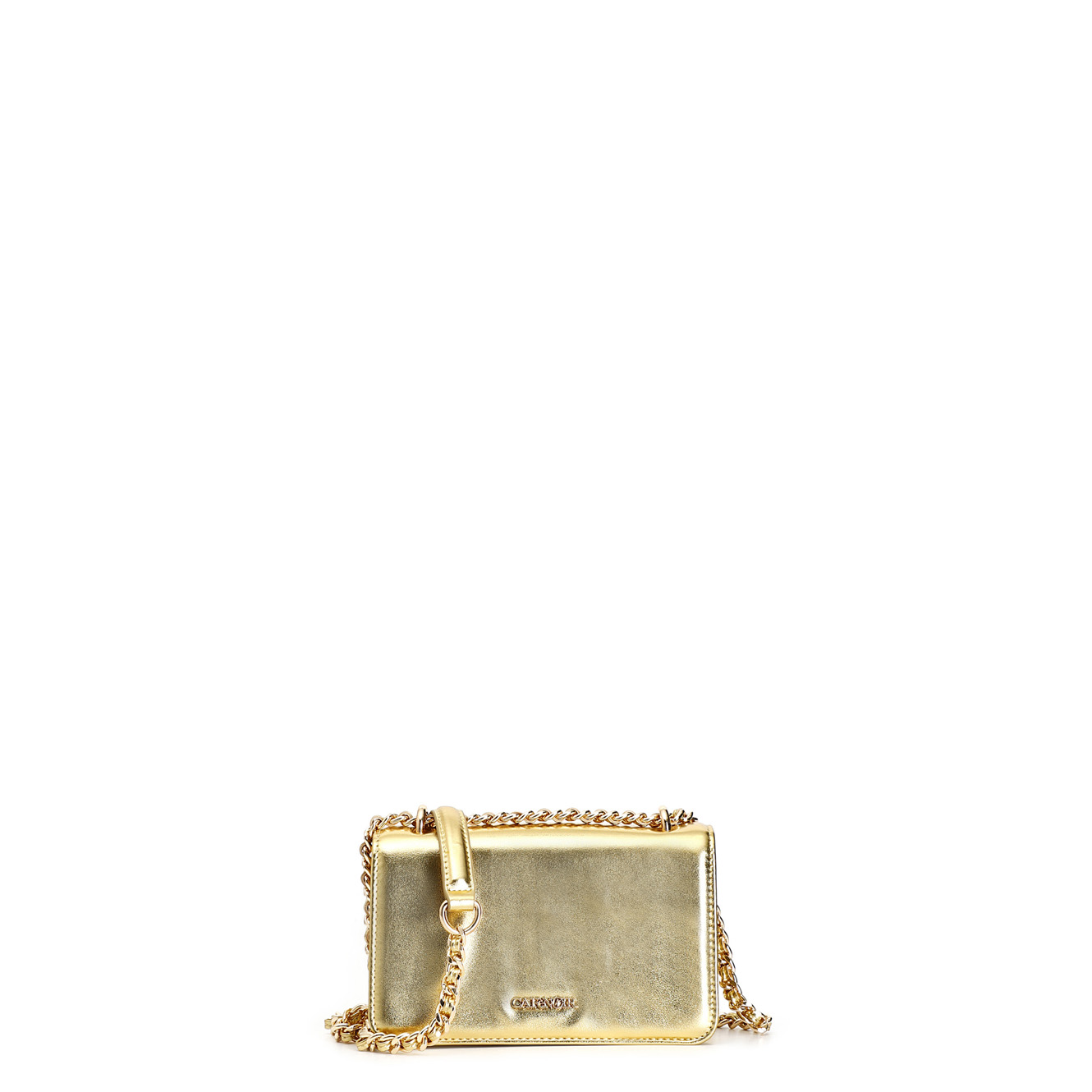 minibag effetto metallizzato con pattina oro taglia unica