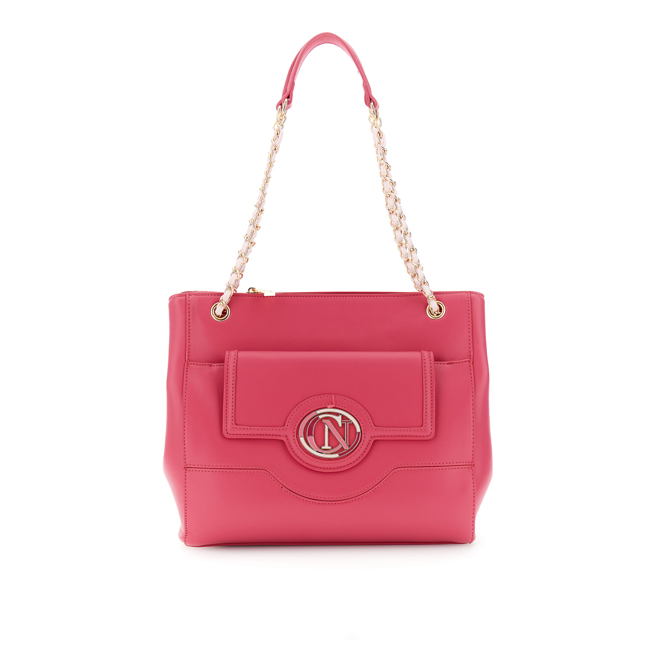 shopping con accessorio smaltato ovale e catena infilata fuxia taglia unica