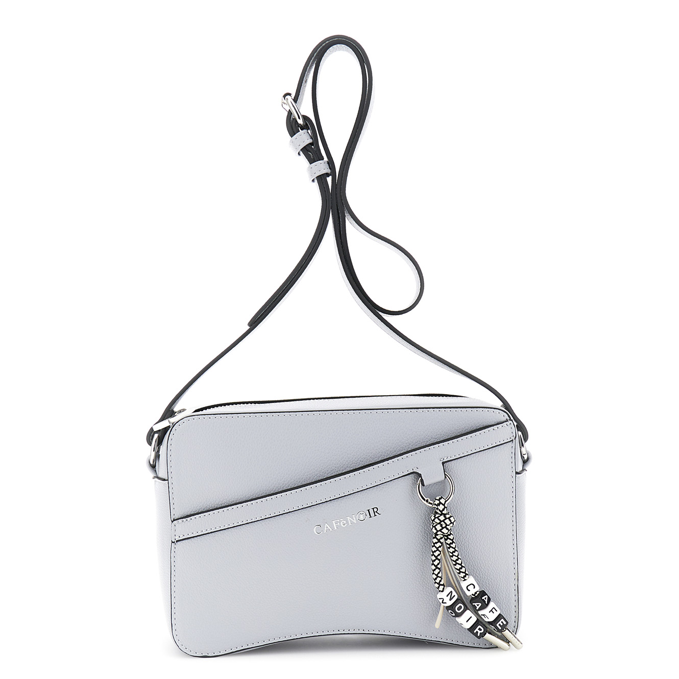 camera bag effetto pelle granosa e charm colorato logato cielo taglia unica