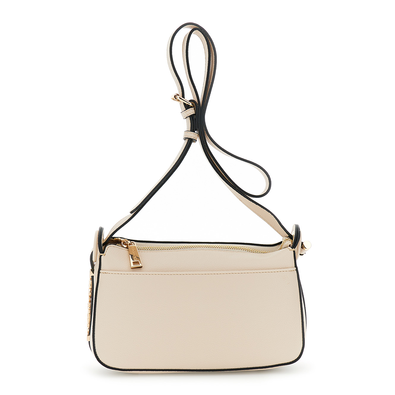 camera bag effetto pelle con occhielli rivestiti e passante in metallo tortora taglia unica