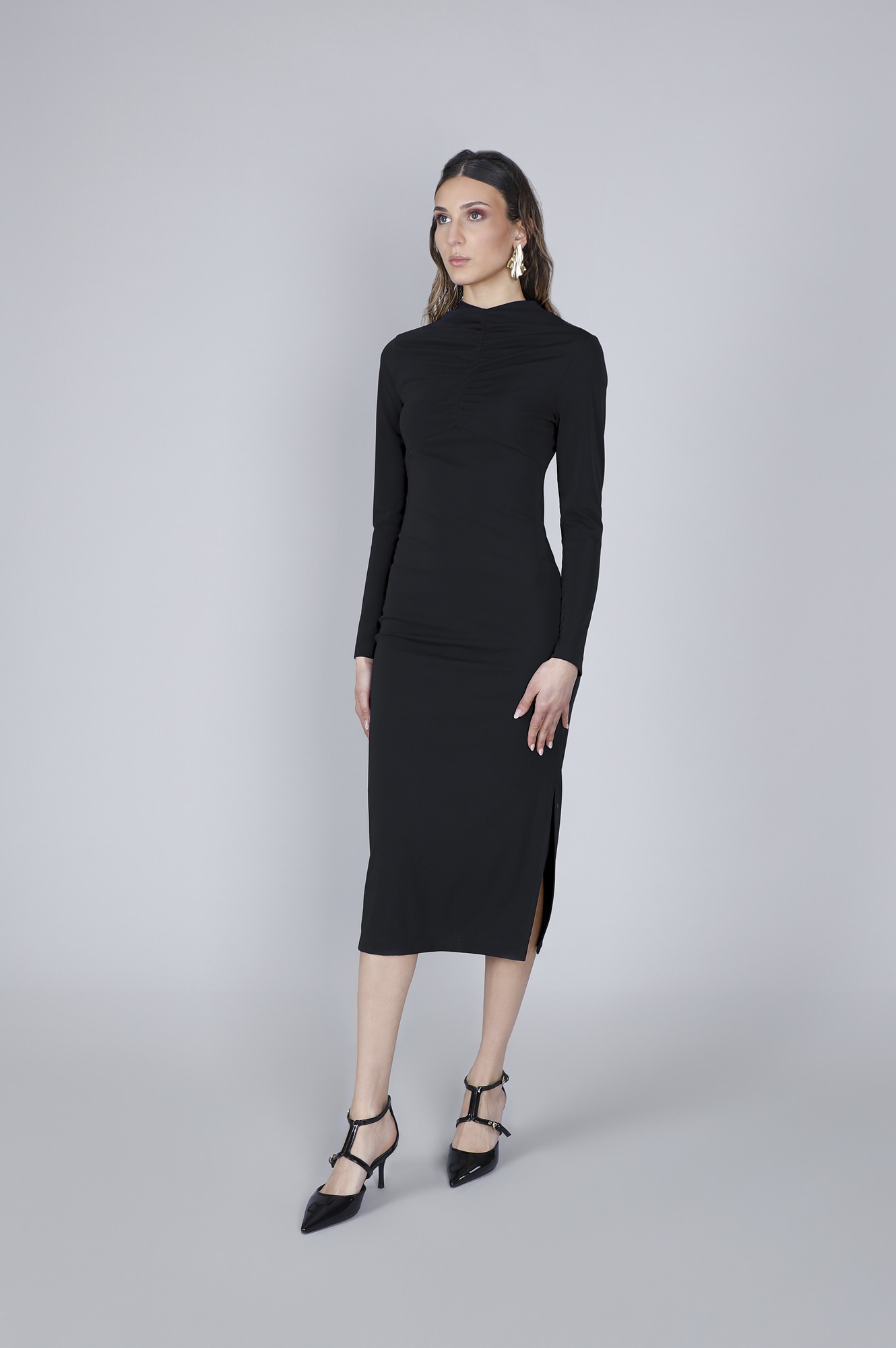 abito con increspatura davanti nero xs