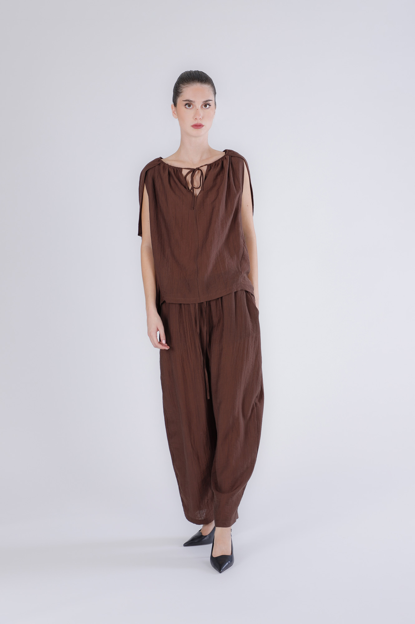 CafèNoir — Blusa con giromanica ampio espresso
