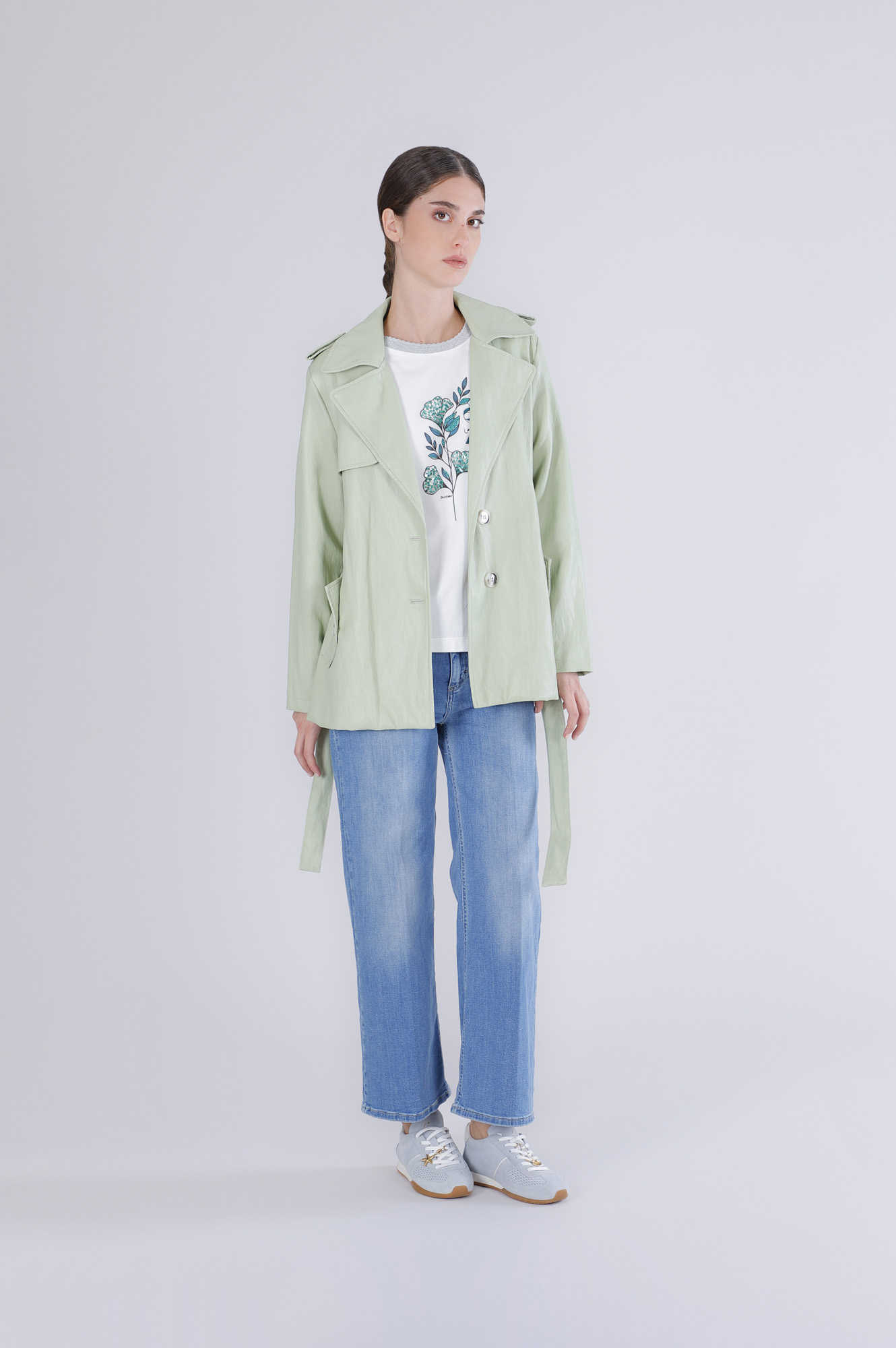 CafèNoir — Trench in similpelle menta