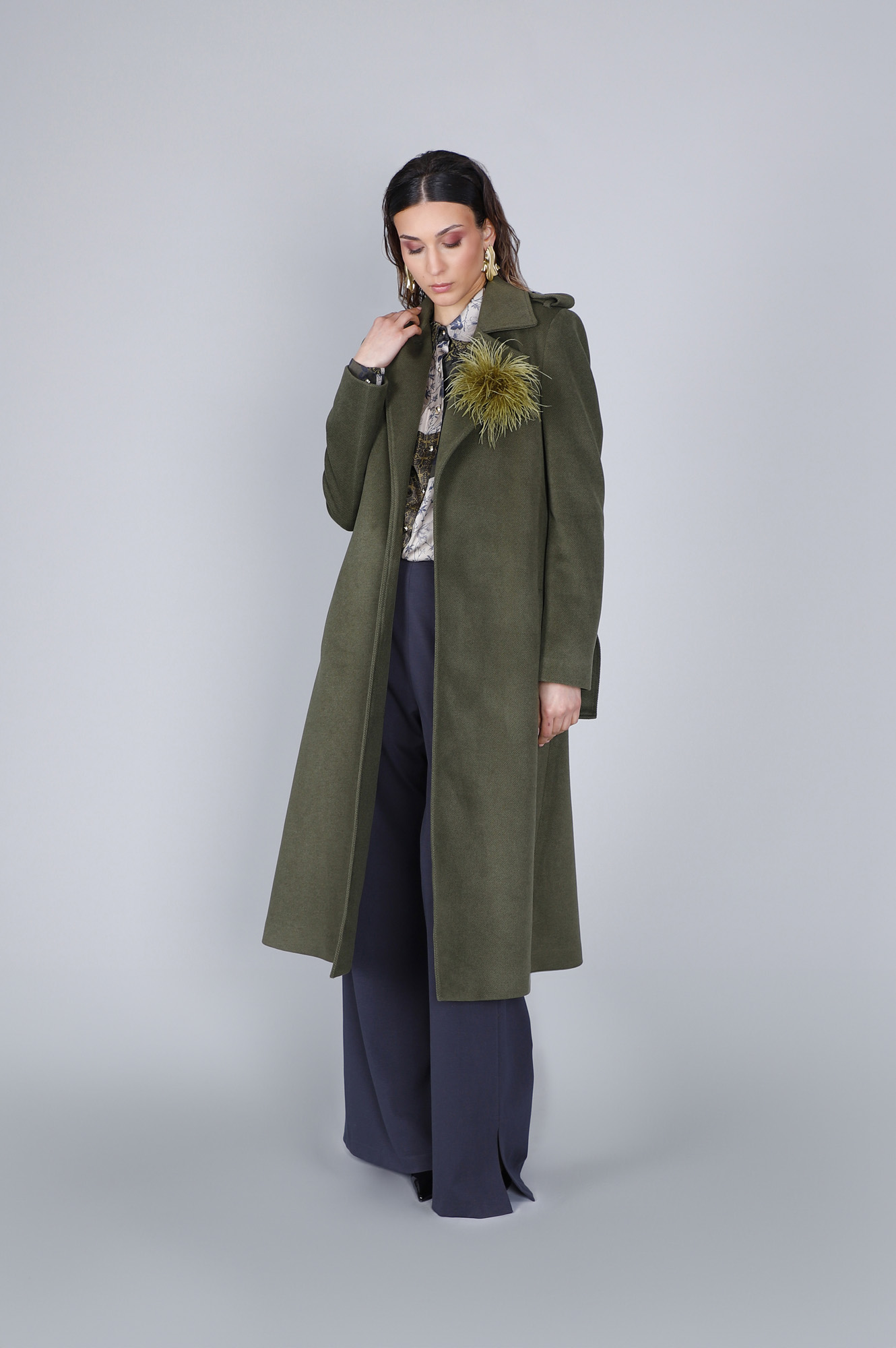 CafèNoir — Cappotto lungo in stile vestaglia militare