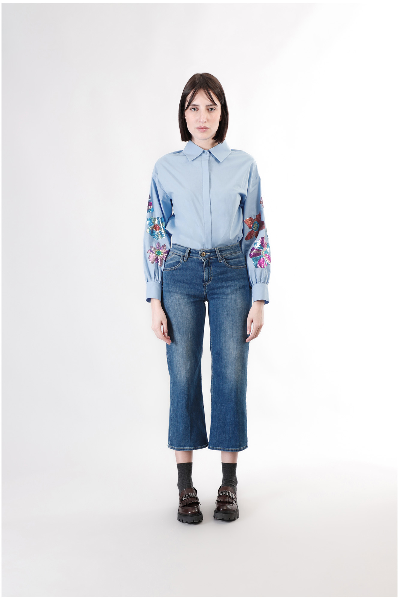 jeans denim culotte blu medio 30