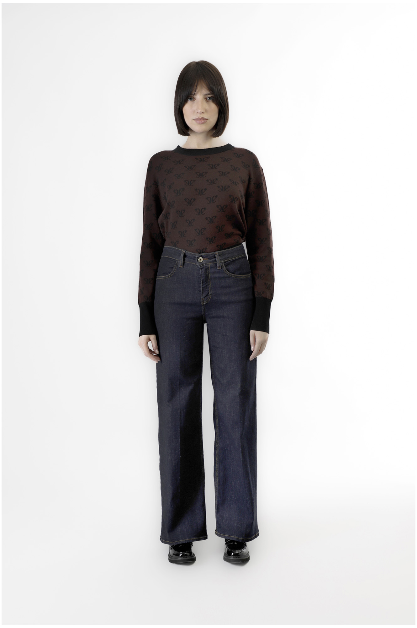 jeans denim wide leg indaco 29