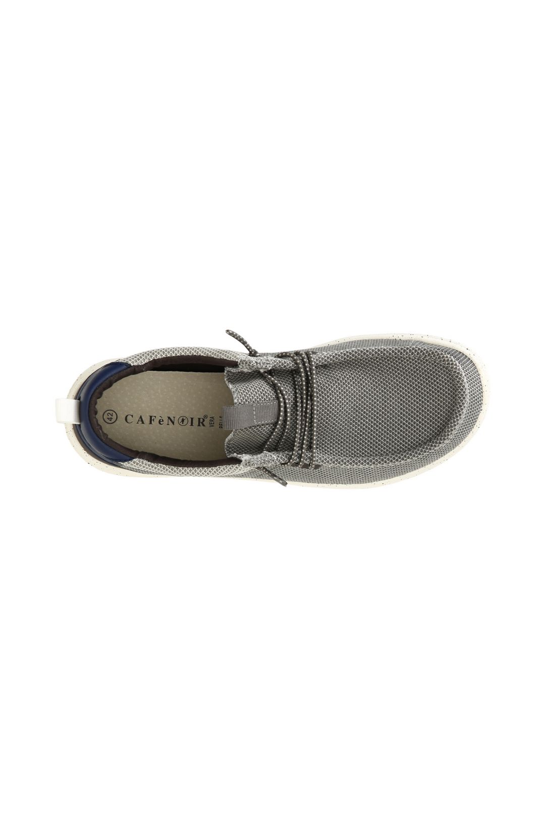 Scarpe Barca Caf&egrave;Noir Uomo - Tessuto Grigio Con Suola In Pelle 3 Cm