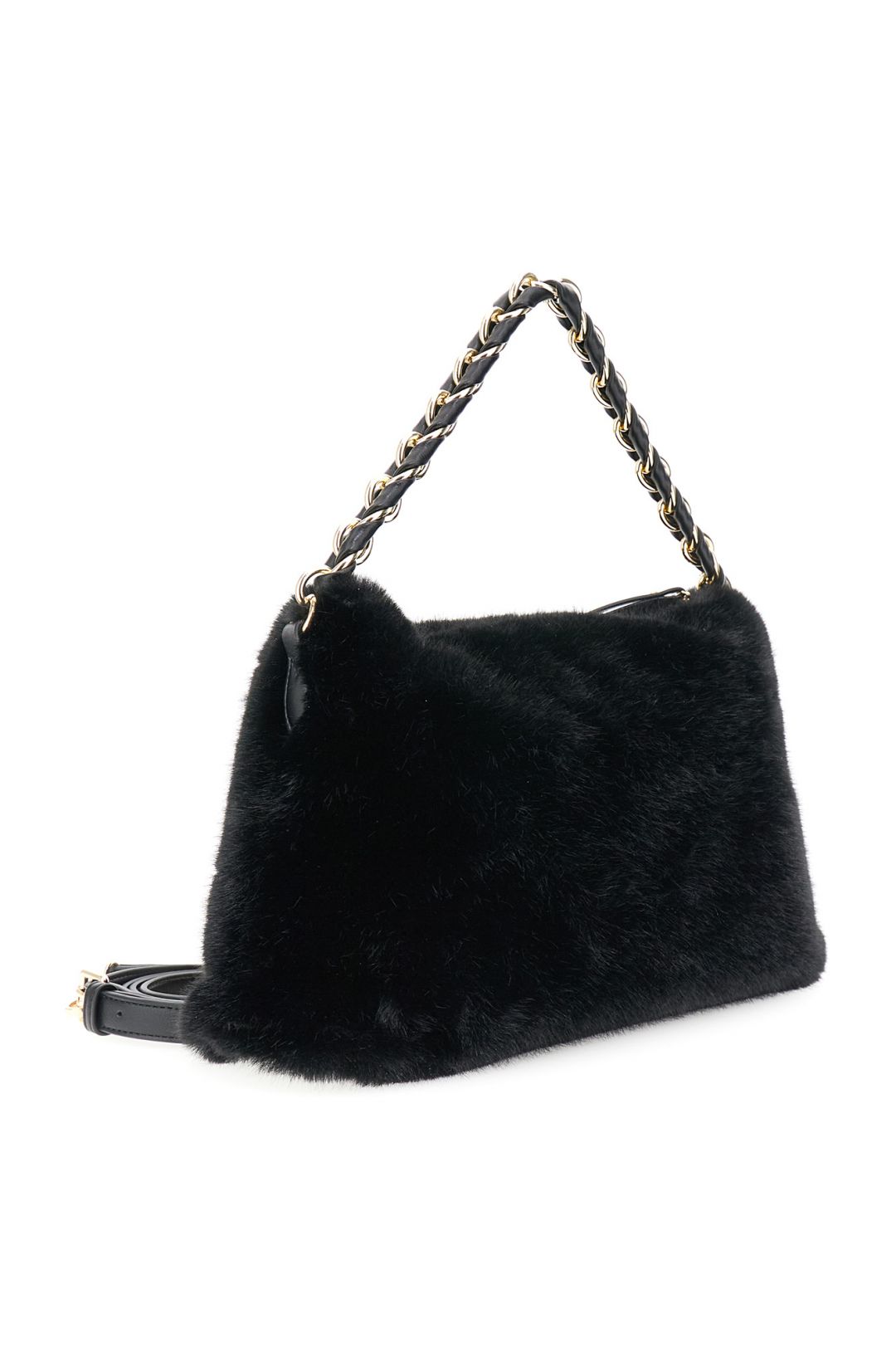 Borsa A Tracolla In Pelliccia Sintetica MEGAUK Donna - Morbida, Con Coulisse, Per Autunno/Inverno - Colori Vari (Nero, Marrone, Grigio...)