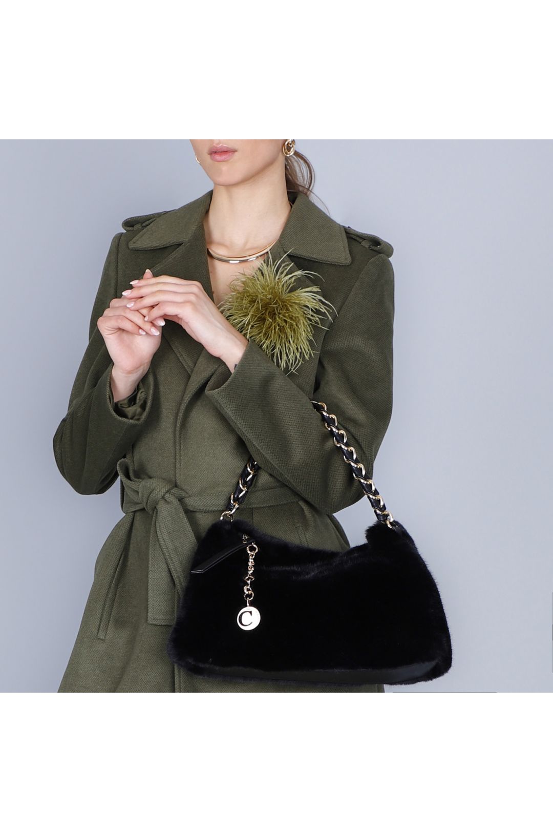 Borsa a spalla pelliccia sintetica - Moda da donna Italia