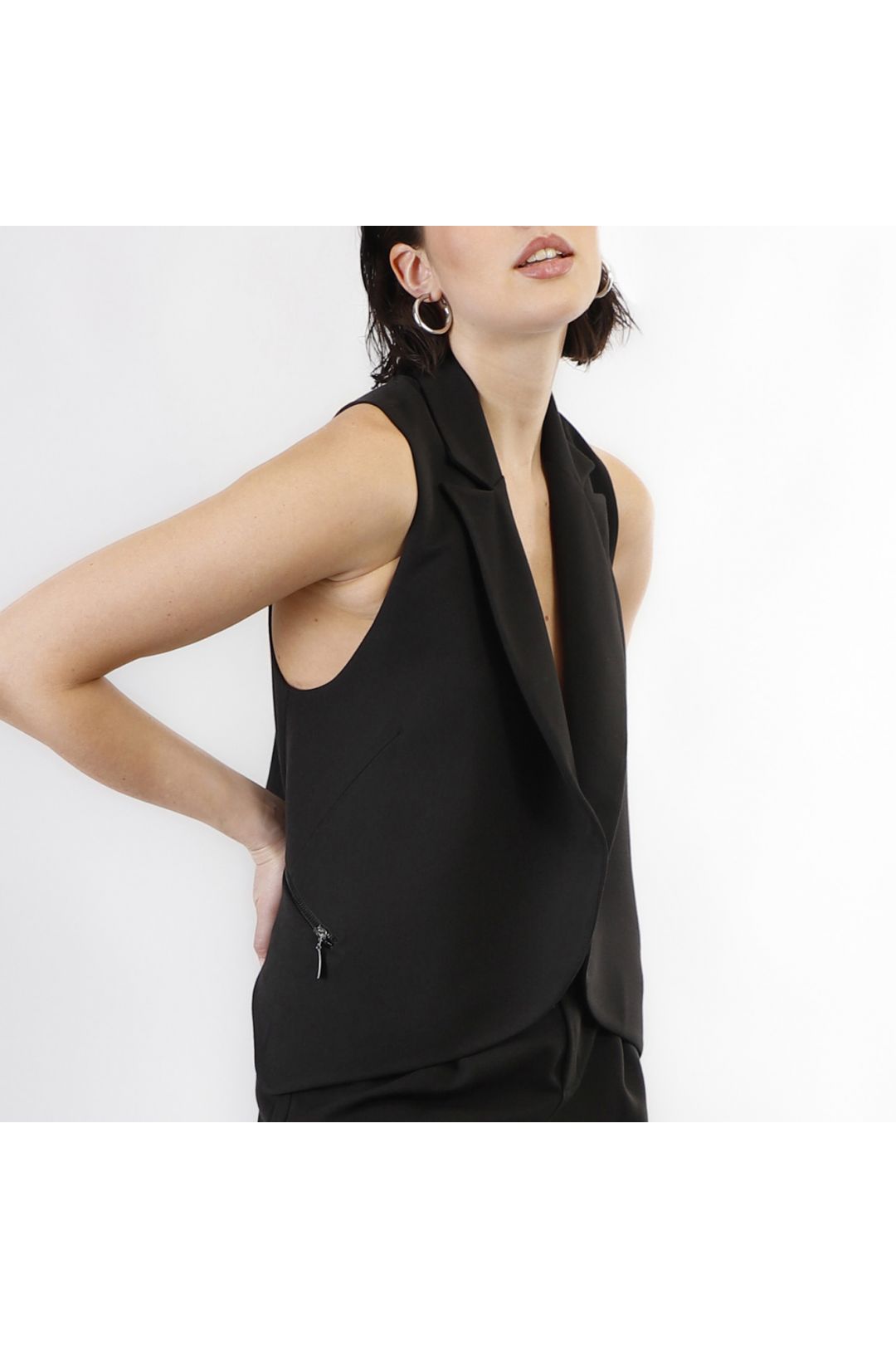 Gilet Invernale Donna Con Colletto Alto - Modello Flysleeve, Leggero, Imbottito, Con Tasche, Oversize