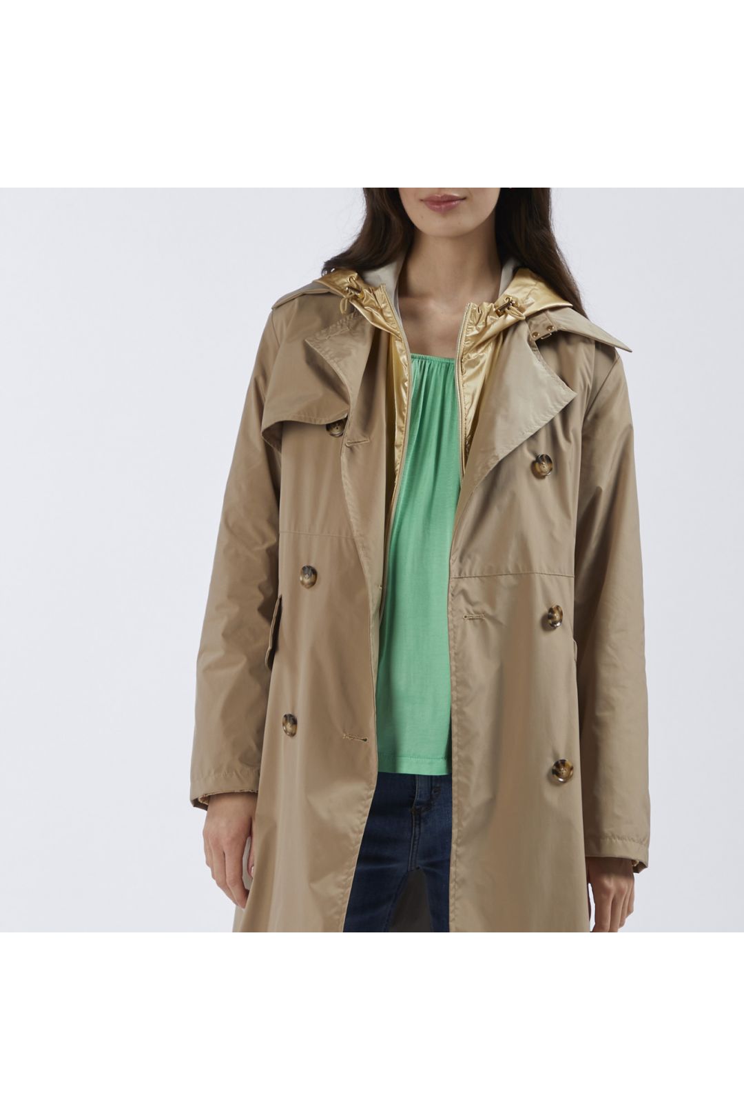 Trench lungo con cintura