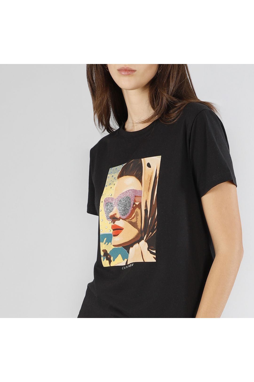 EMERY ROSE Maglietta Casual Con Stampa Gatto A Maniche Corte, Collo Tondo E Taglio Morbido Adatta Per L'estate | SHEIN ALIA