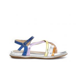 Sandali Asimmetrici In Pelle Con Borchie Multicolor - 3