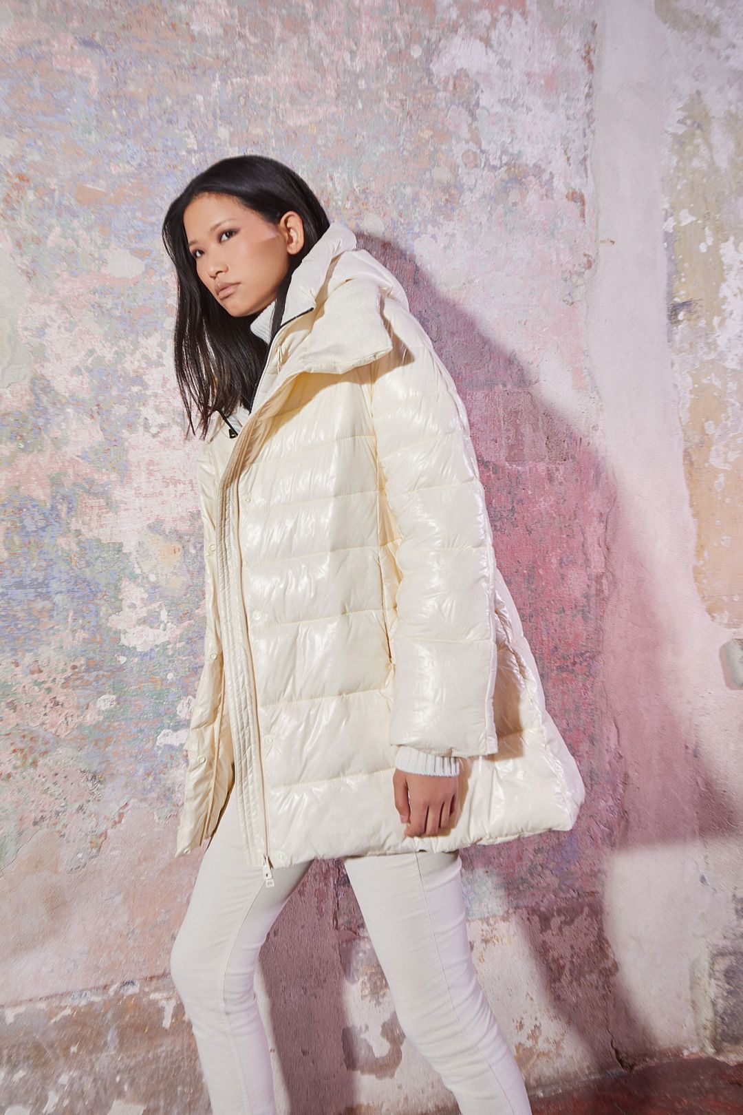 piumino a trapezio in nylon ultralight