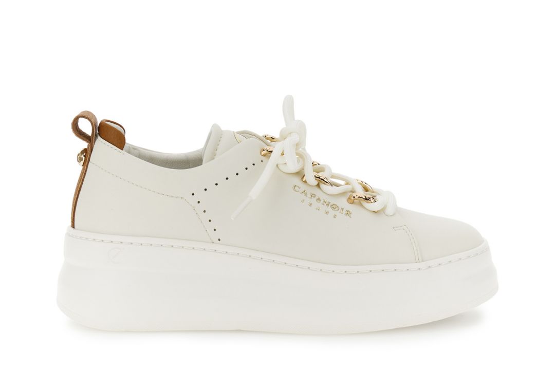 CafèNoir — Sneakers in pelle rivestita con accessori removibili off white