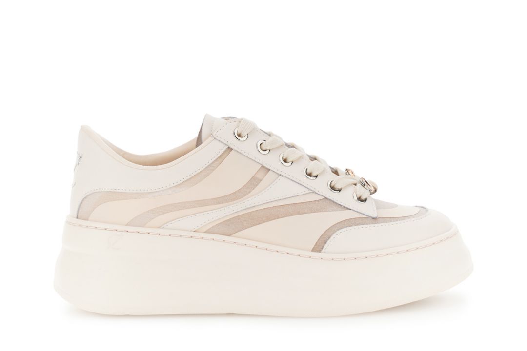 CafèNoir — Sneakers pelle rivestita e retina cipria