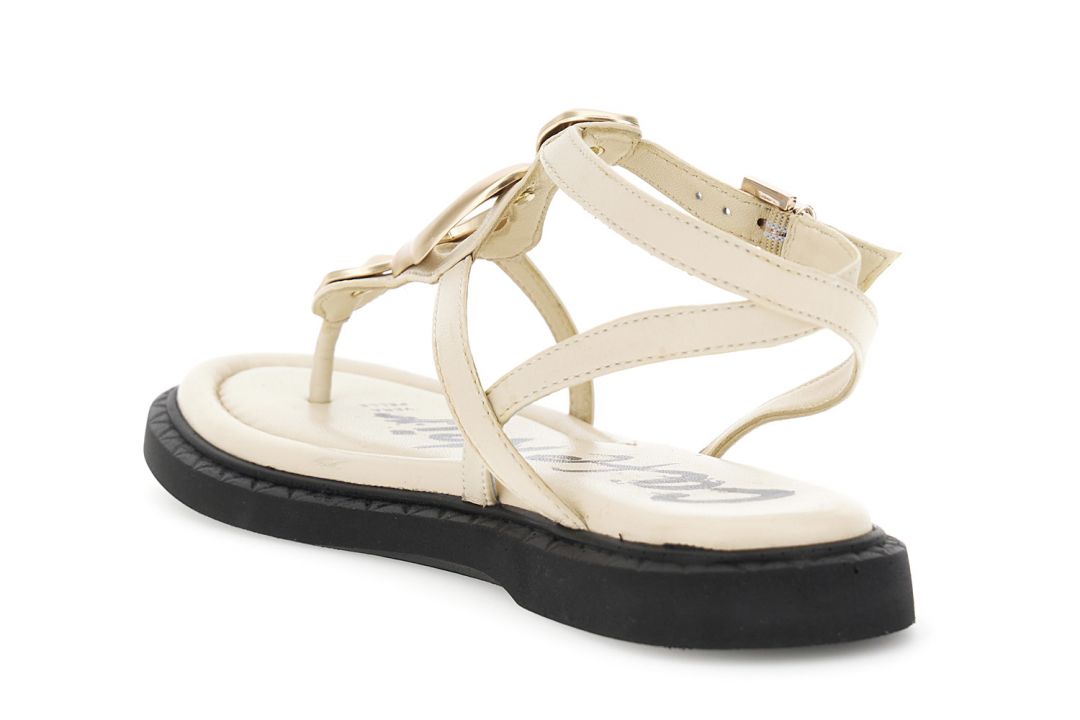 Sandalo infradito in nappa con accessorio off white — vista 2
