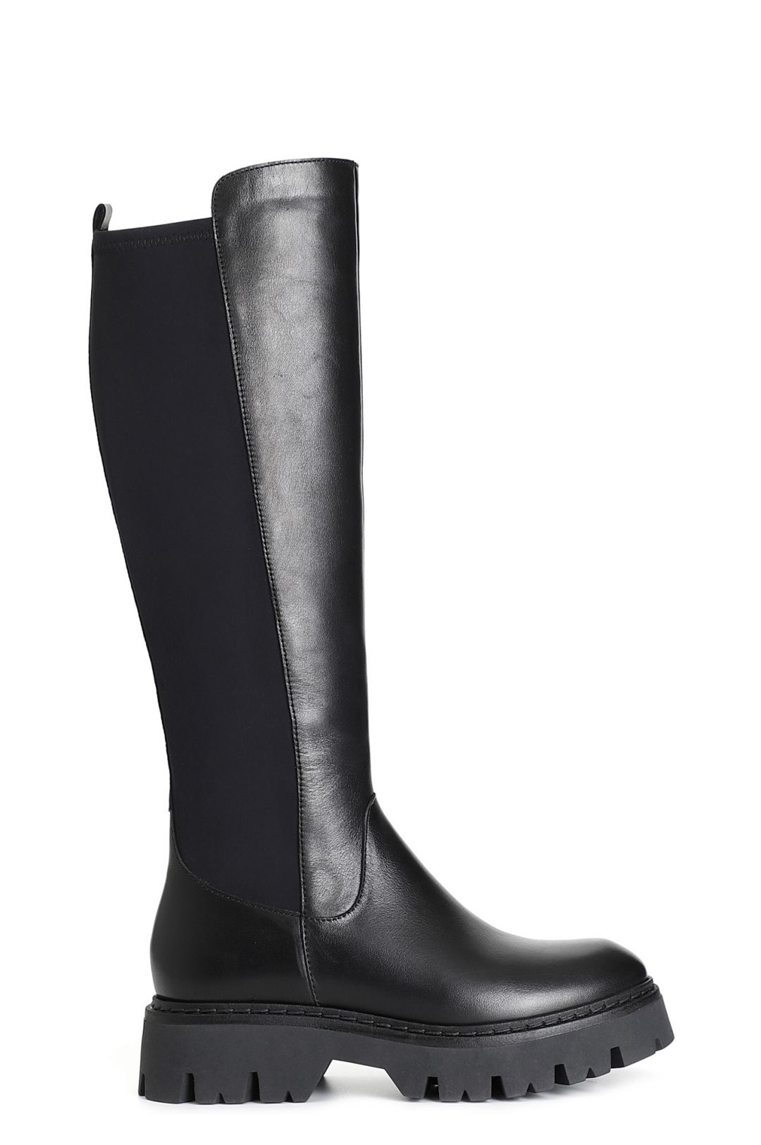 CafèNoir — Stivale in pelle e lycra nero