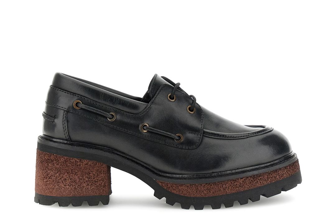 mocassini barca in pelle nero