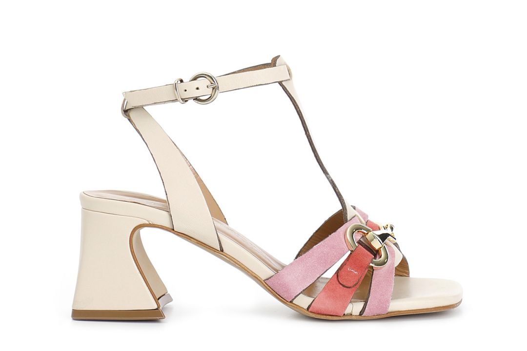sandali t con accessorio multi beige